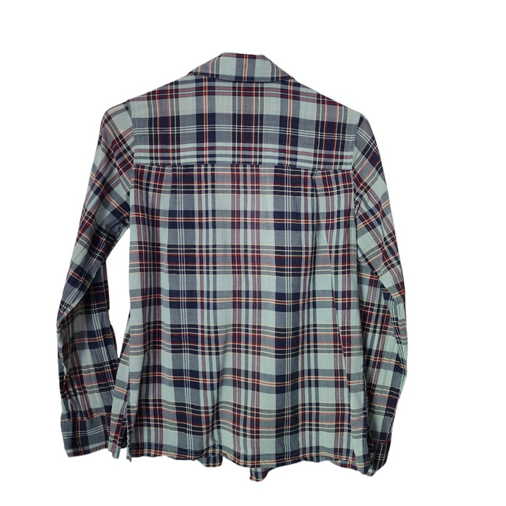 PENDLETON Heritage Cotton Plaid Button Front Western Shirt Blue Red Women's XS - Picture 2 of 9
